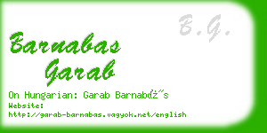 barnabas garab business card